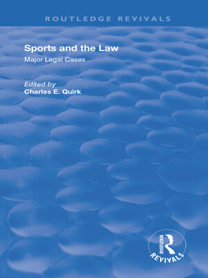 cover image of Sports and the Law